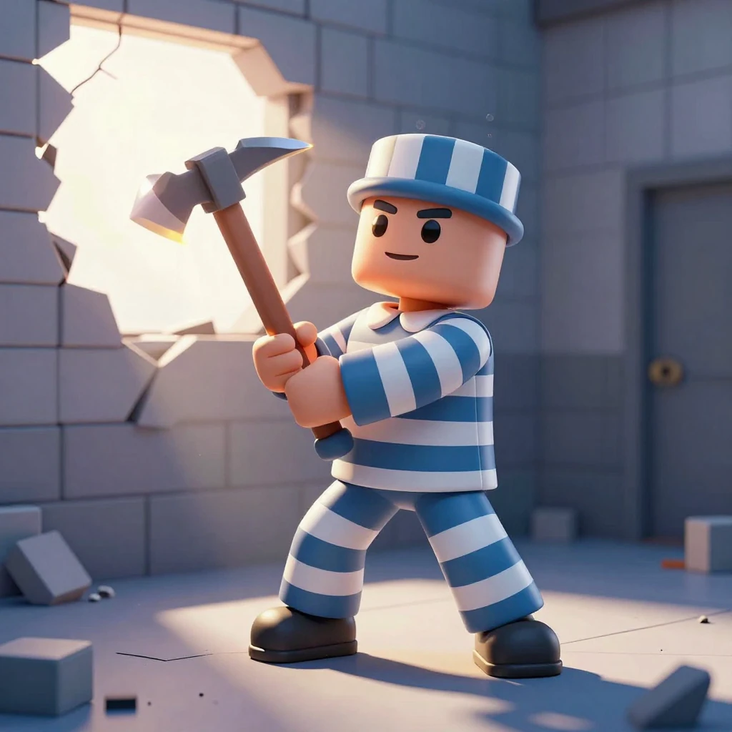 Даша играет в Roblox «Побег из тюрьмы»: обзор и прохождение